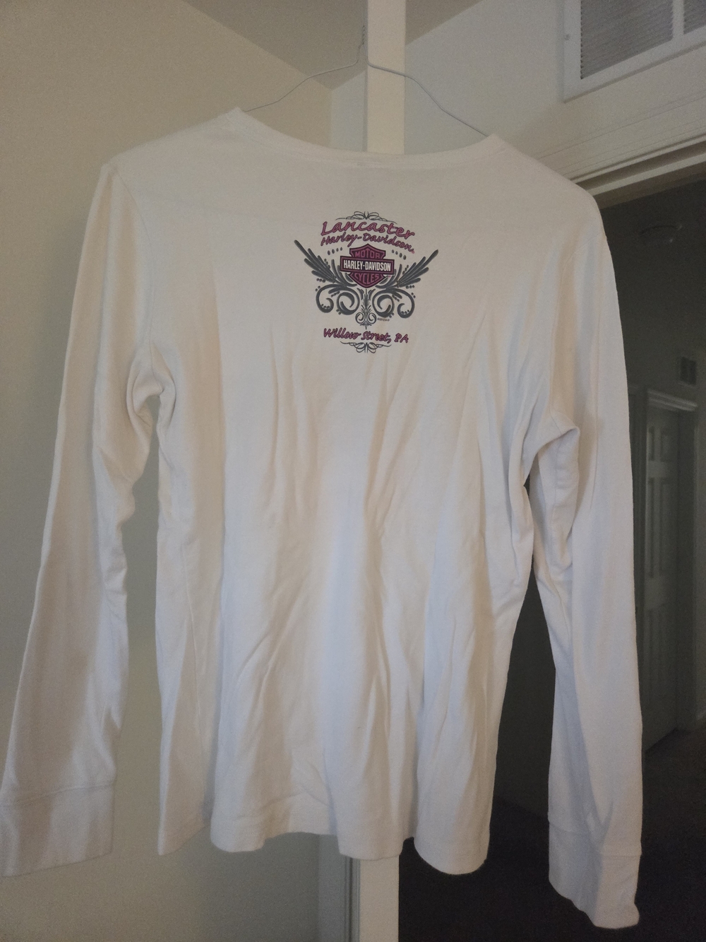 Harley-Davidson White Long-Sleeve Tee with Back Graphic
